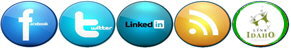 IdahoWiFi Social Media Icon Links FaceBook Twitter LinkedIn RSS LinkIdaho